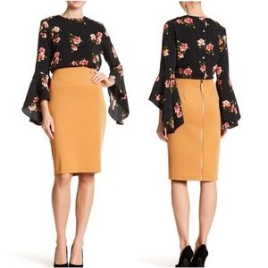 EUC Catherine Malandrino Floral Dot Print Bell Sleeve Blouse Size M